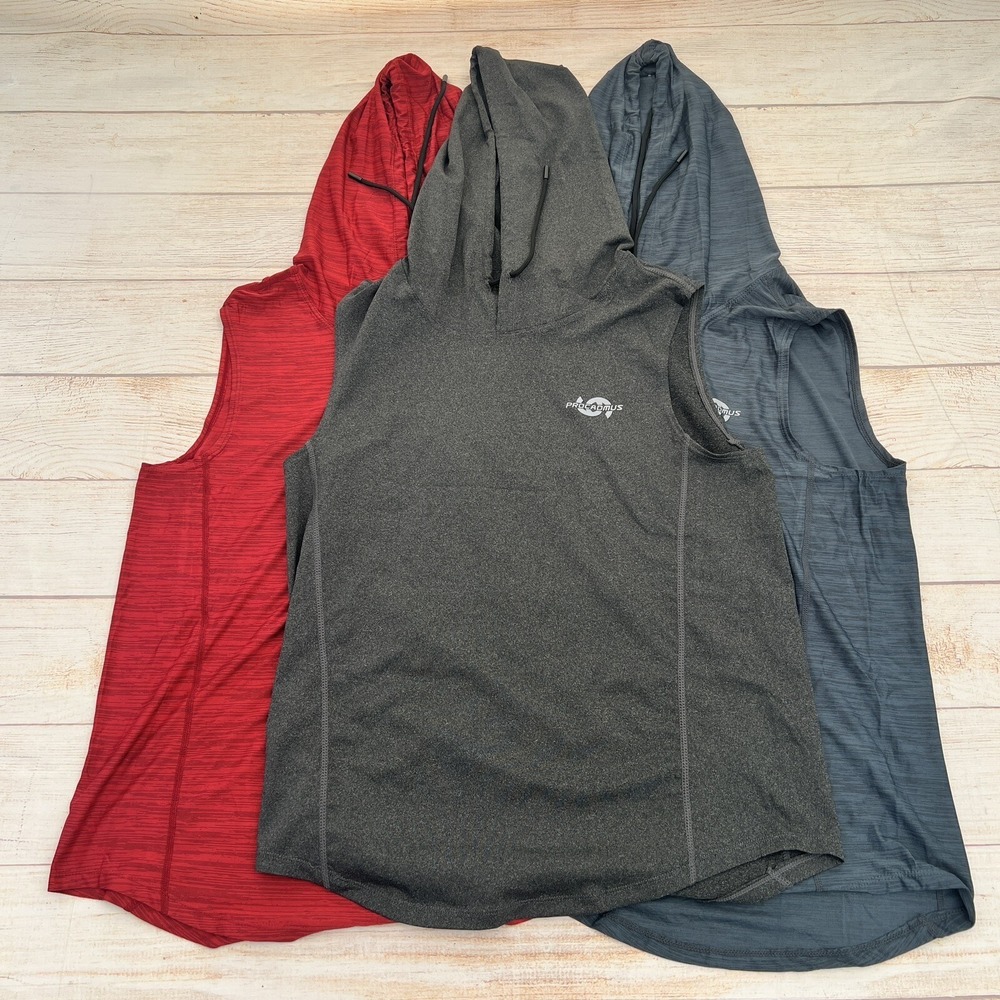CADMUS Men's Workout Gym Muscle Tank Top/Hooded Shirt Sleeveless 3 Packs Sz S